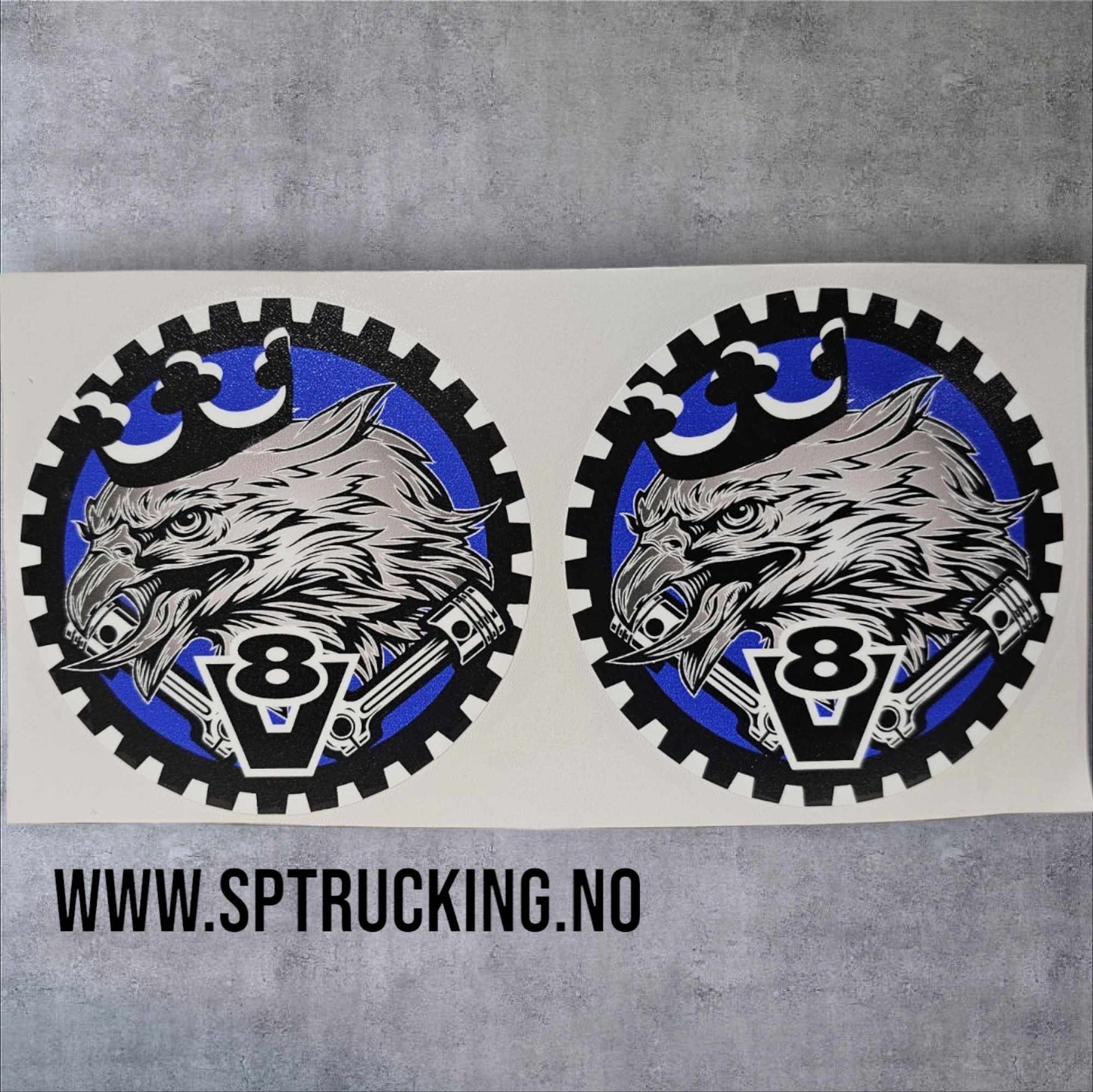 Doorstep sticker kit V8 blå