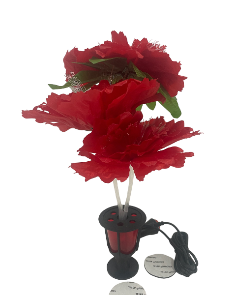 Lysende blomst LED rødt lys 10-30 volt