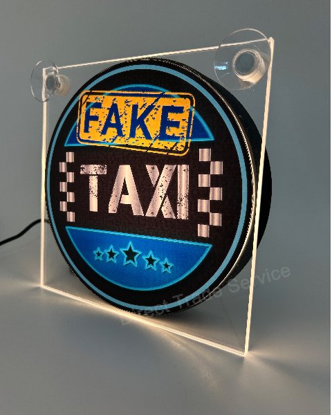Lightbox FAKE TAXI Blå