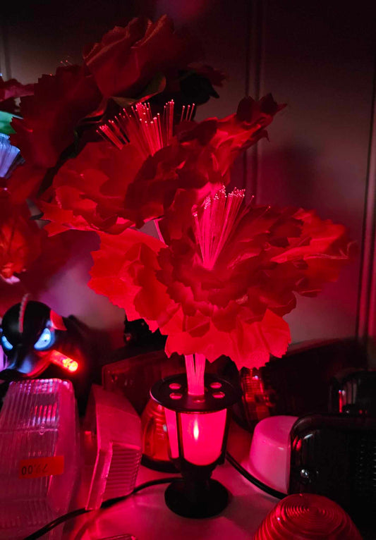 Lighted flower LED rødt lys 10-30 volt