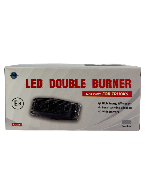 DTS LED Double Burner Sota Glass – DUAL Color Hvit/Orange