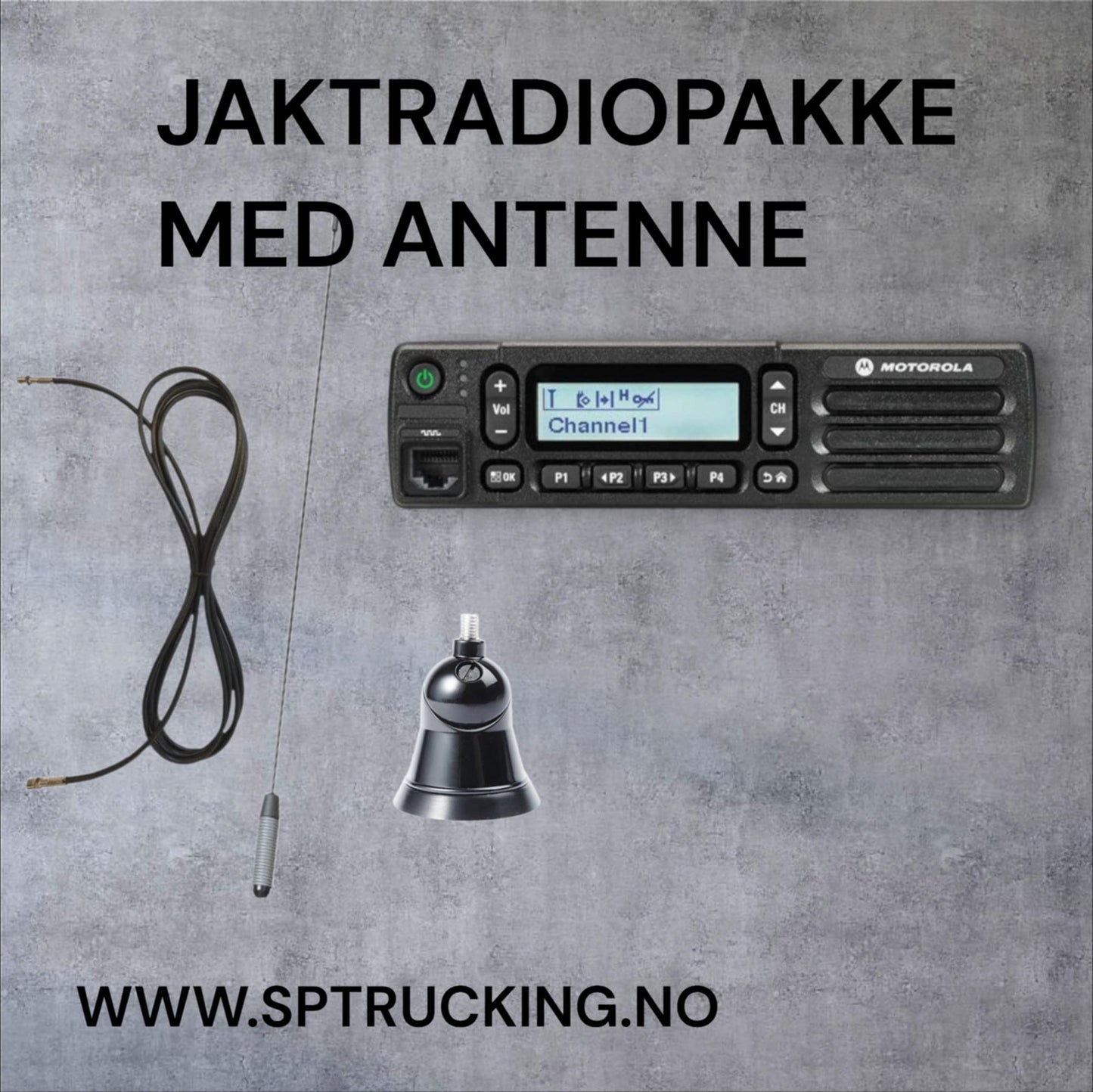 Jakt / Sikringsradio pakke med antenne.