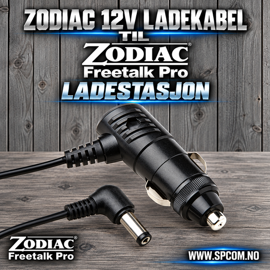 Zodiac 12V ladekabel til Freetalk Pro Ladestasjon